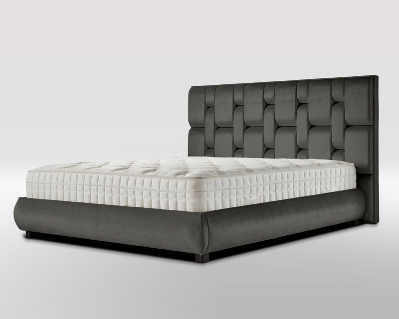 Boxspringbett Chainy Premium - Velourstoff - WohnenRoyal